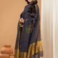 Blue with Golden color Jamdani 2-Piece Set Kurti & Dupatta (UNSTITCHED) - 156