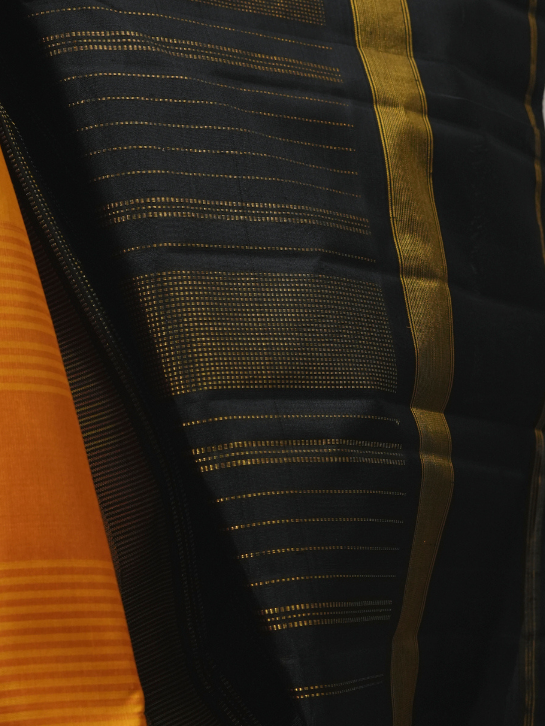 Silk Mark Certified Handloom Kanjivaram Silk Saree  |  Mustard Yellow