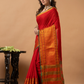 Traditional Narayanpet Cotton Saree | Classic Red