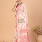 Lal Par Cotton Saree With Cream White - 128