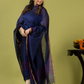 Handwoven Jamdani cotton Unstitched 2-piece Kurti | Deep Navy Blue