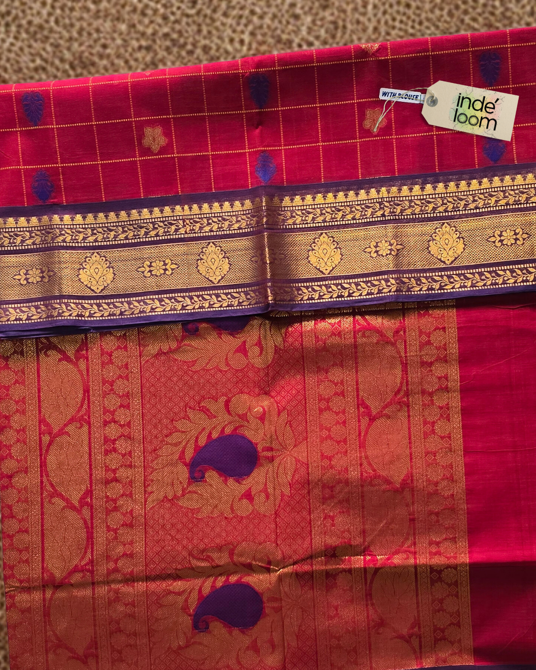 Kanchi Cotton|bright red & purple