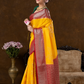 Classic Benarasi Katan Semi Silk Saree | Mustard Yellow