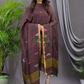 Deep Brown Linen X Linen 2-Piece Set Kurti & Dupatta (UNSTITCHED) - 119