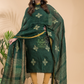 Pine Green Linen X Linen 2-Piece Set Kurti & Dupatta (UNSTITCHED) - 020