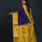 Pure Handloom Korvai Saree | Navy Blue and Golden Yellow