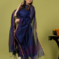 Handwoven Jamdani cotton Unstitched 2-piece Kurti | Deep Navy Blue