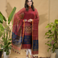 Wine Red Sequin Jamdani 2-Piece Set Kurti & Dupatta (UNSTITCHED) -722