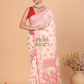 Lal Par Cotton Saree With Cream White - 128