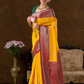 Classic Benarasi Katan Semi Silk Saree | Mustard Yellow