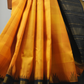 Silk Mark Certified Handloom Kanjivaram Silk Saree  |  Mustard Yellow