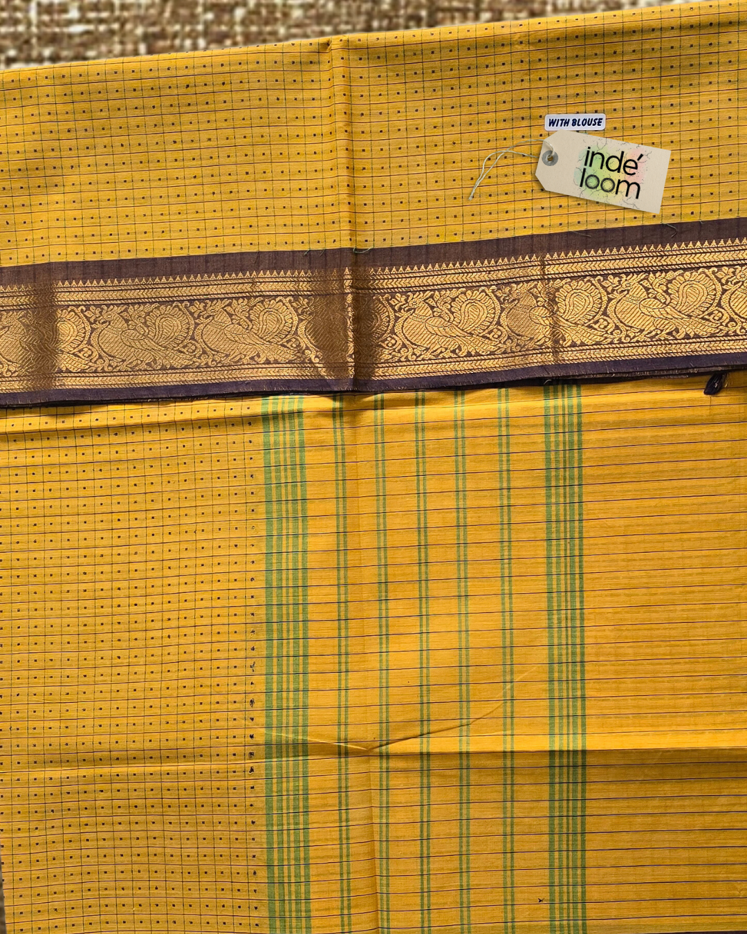 Kanchi Cotton|Bright Yellow & Purple