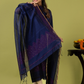Handwoven Jamdani cotton Unstitched 2-piece Kurti | Deep Navy Blue