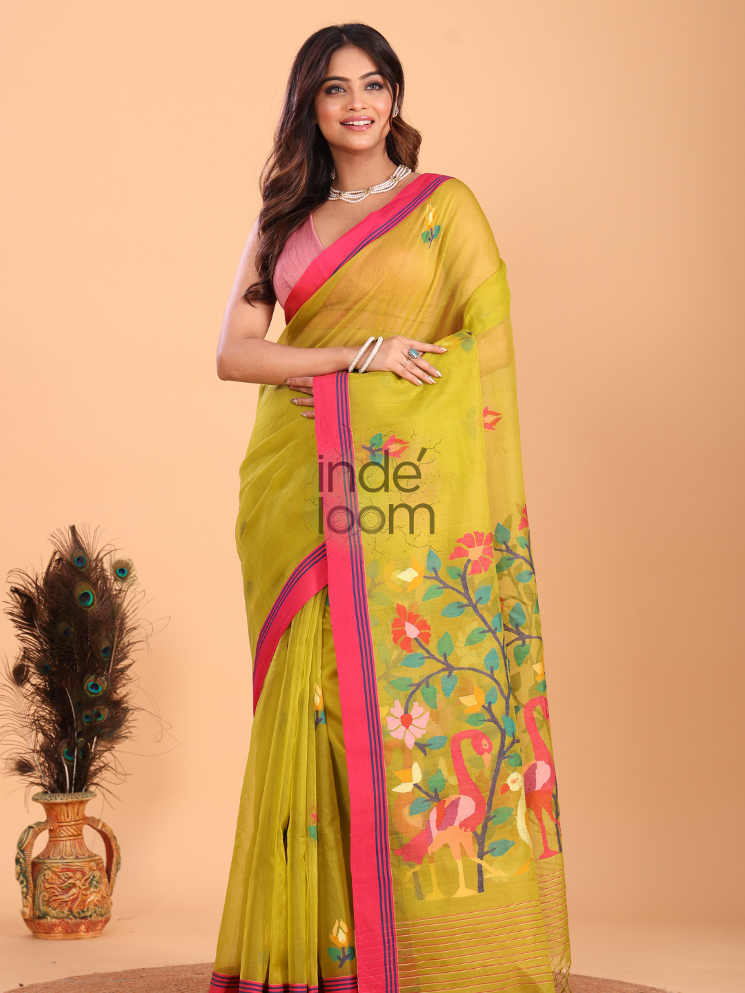 Silk Jamdani Saree With True Black - 150