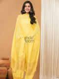 Linen Jamdani Unstitched 2-Piece Kurti  |  Mango Yellow