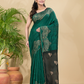 Matka Silk Jamdani Saree With Dark Green - 027