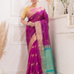 Pure Handloom Korvai Saree | Dark Pink