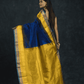 Pure Handloom Korvai Saree | Regal Blue and bright Yellow