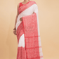 Dewali Silk Saree Red Zari Border-002 - indeloom