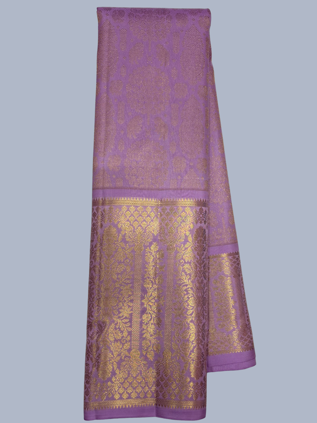 Pure Handwoven Gadwal Silk Saree With Light Pink-031