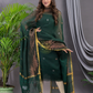 Pine Green Linen X Linen 2-Piece Set Kurti & Dupatta (UNSTITCHED) - 102