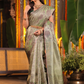 Silk Mark Certified Handloom Kanjivaram Silk Saree  |  Sage Green