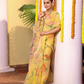 Tissue Muslin Jamdani Saree With Golden Yellow - 108