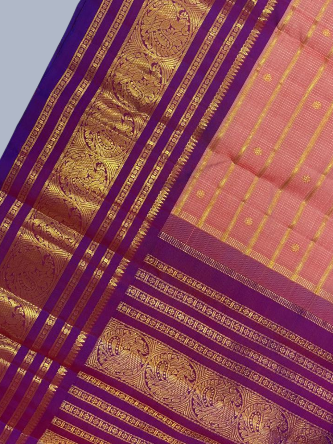 Handwoven Pure Gadwal Silk Saree  |  Terracotta Red