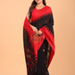 Linen Checks Saree With Rich Black - 134