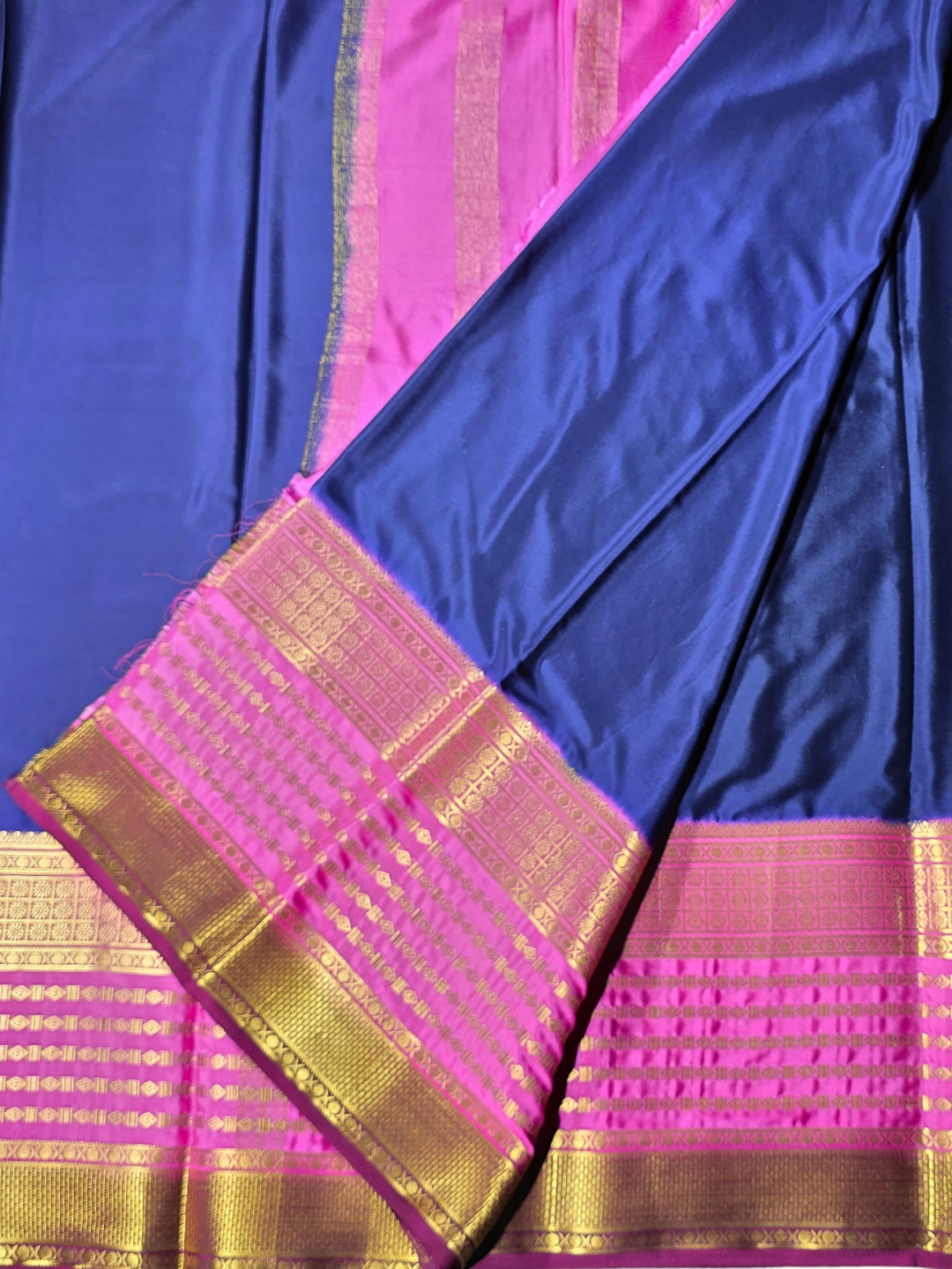 Classic Mysore Silk Saree  |  Navy Blue
