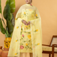 Classic Kota Doria Cotton Unstitched 2-Piece Kurti | Lemon Yellow