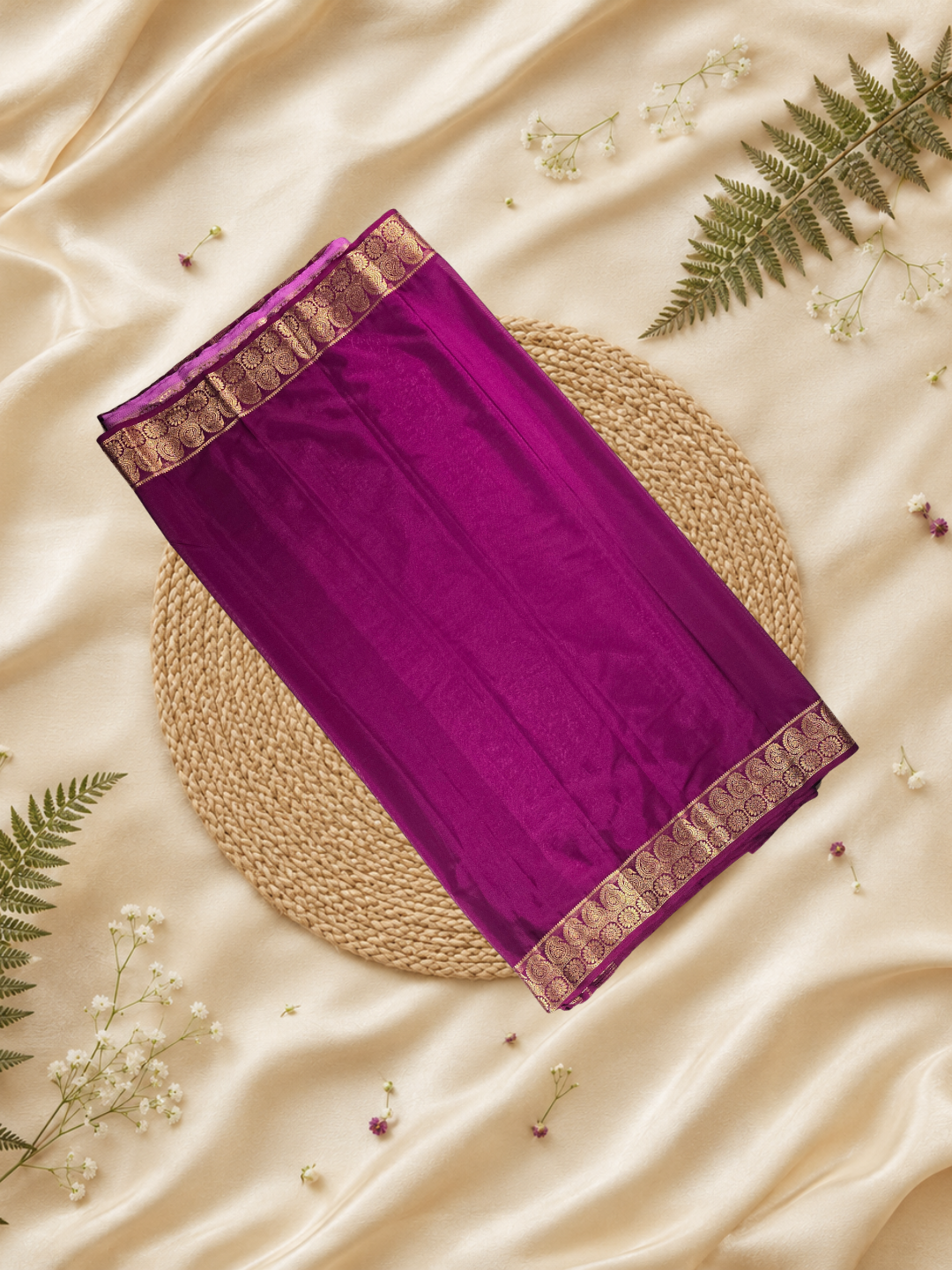 Mysore Silk Saree With Pastel Purple