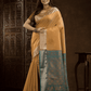 Flax Yellow Cotton Silk Saree - 007 - indeloom