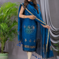 Classic Blue Cotton Linen  2-Piece Set Kurti & Dupatta (UNSTITCHED) - 120
