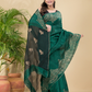 Matka Silk Jamdani Saree With Dark Green - 027