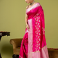 Classic Benarasi Semi Silk Saree | Fuchsia Pink