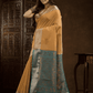 Flax Yellow Cotton Silk Saree - 007 - indeloom
