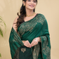 Matka Silk Jamdani Saree With Dark Green - 027