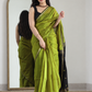 Maheshwari Silk Cotton Saree – Festive Elegance |  Olive Green