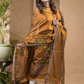 Mustard Yellow Pure Metalic linen suit 2 piece Set Kurti & Dupatta (UNSTITCHED)-622