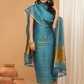 Linen Jamdani Unstitched 2-Piece Kurti  |  Navy Blue