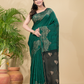 Matka Silk Jamdani Saree With Dark Green - 027