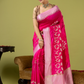 Classic Benarasi Semi Silk Saree | Fuchsia Pink