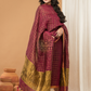 Maroon with Golden color Jamdani 2-Piece Set Kurti & Dupatta (UNSTITCHED) - 157