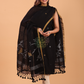 Super Black Linen Jamdani 2-Piece Set Kurti & Dupatta (UNSTITCHED) - 062