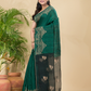 Matka Silk Jamdani Saree With Dark Green - 027