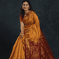 Pure Handloom Korvai Mayil-Chakram Saree in Golden Yellow - 144