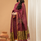 Maroon with Golden color Jamdani 2-Piece Set Kurti & Dupatta (UNSTITCHED) - 157