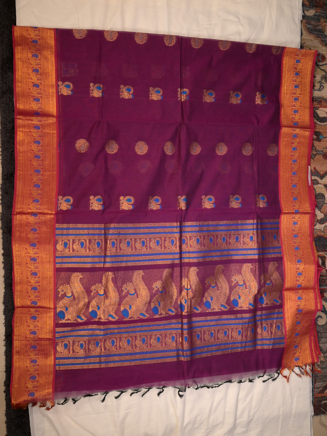 Kanchi Cotton|Purple & Pink