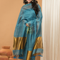 Linen Jamdani Unstitched 2-Piece Kurti  |  Navy Blue
